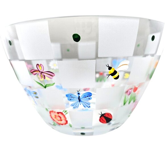Lenox Natures Splendor Hand-Painted Salad Bowl With Floral & Butterfly Design - Picture 7 of 15